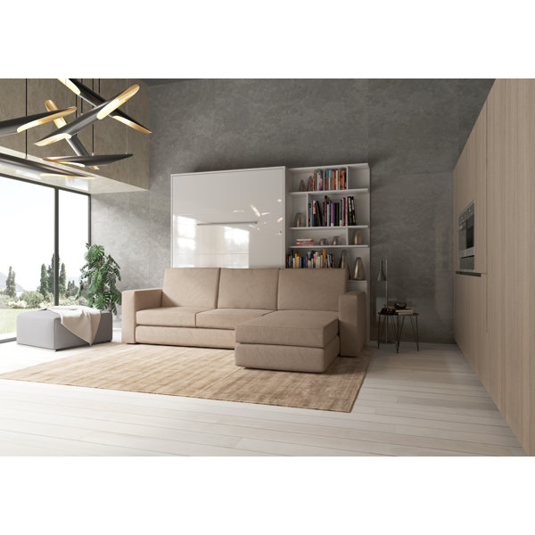 MaximaHouse Invento Vertical Wall Bed With A Corner Sofa And A Bookcase